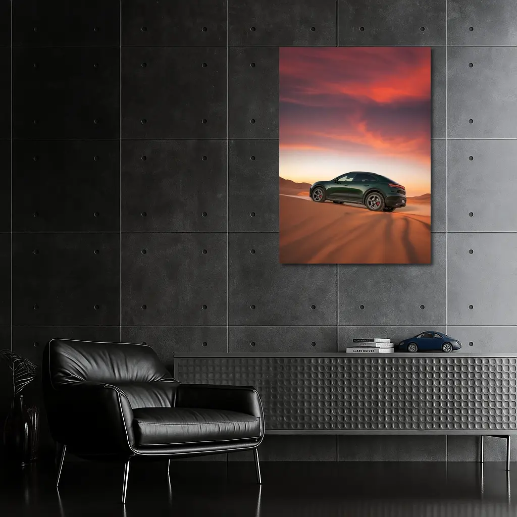 Porsche Macan Green Desert Sunset Dunes – Wall Art