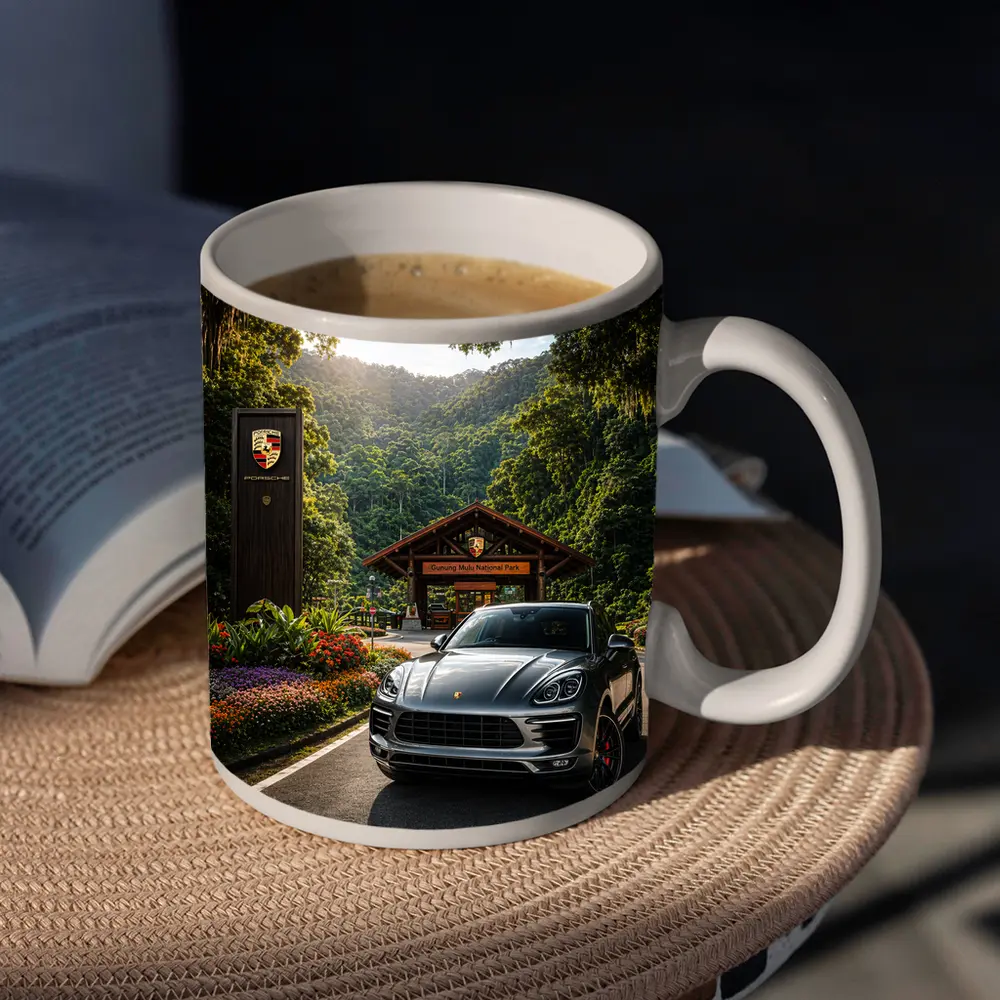 Porsche Macan Parked at Tropical National Park – Mugs