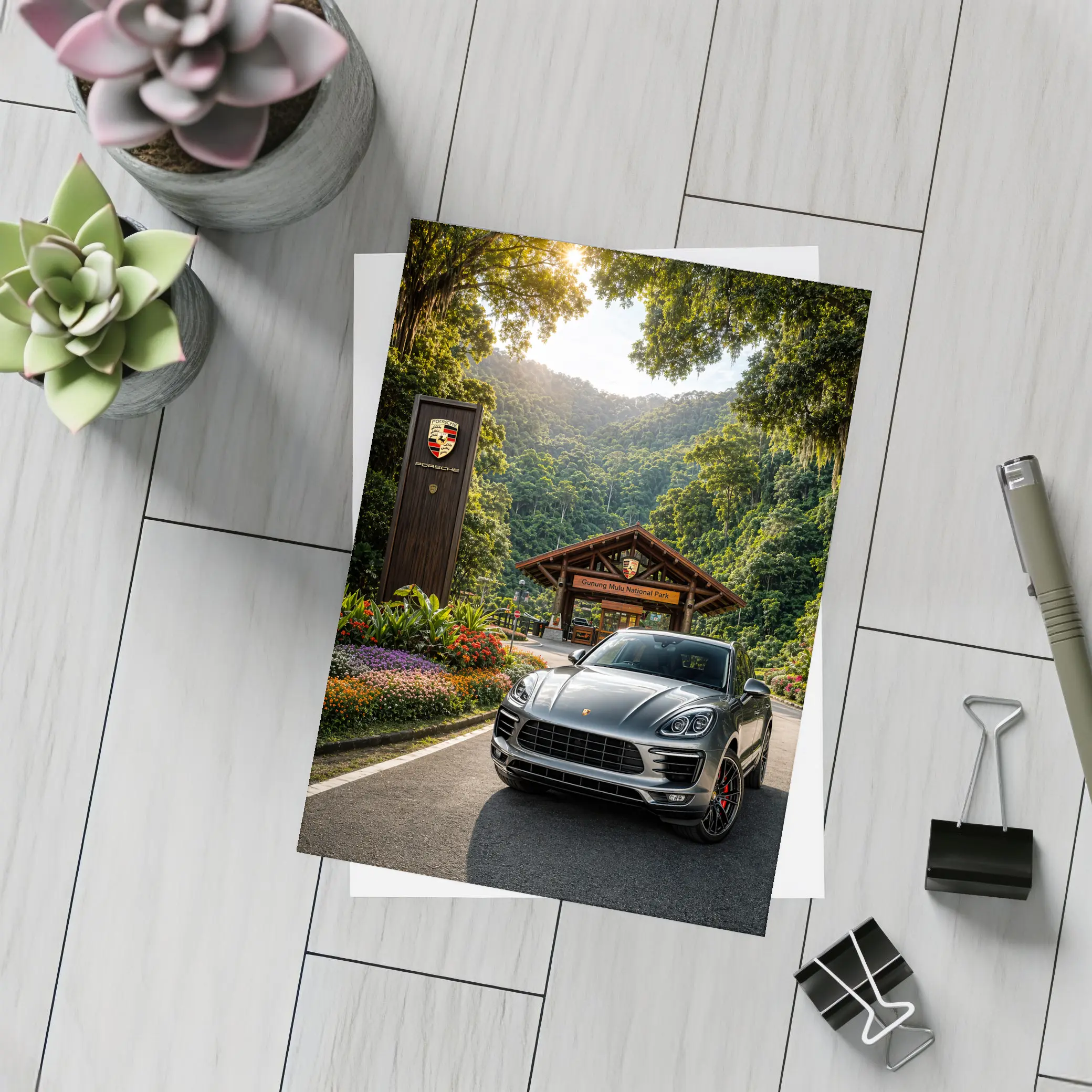 Porsche Macan Parked at Tropical National Park – Postcards