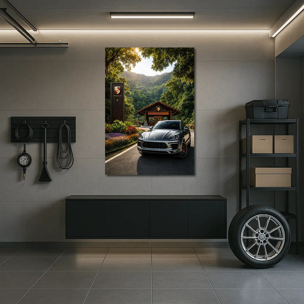 Porsche Macan Parked at Tropical National Park – Wall Art
