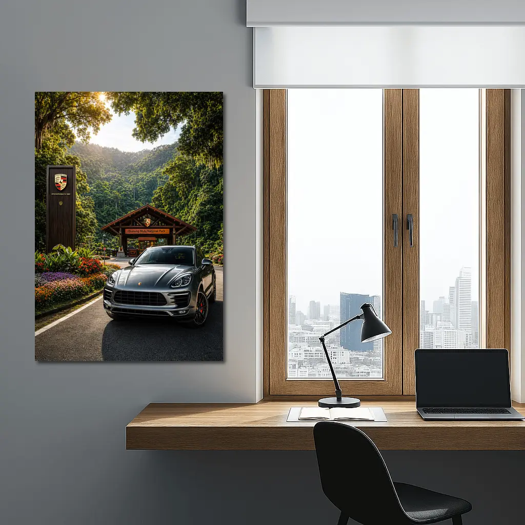 Porsche Macan Parked at Tropical National Park – Wall Art