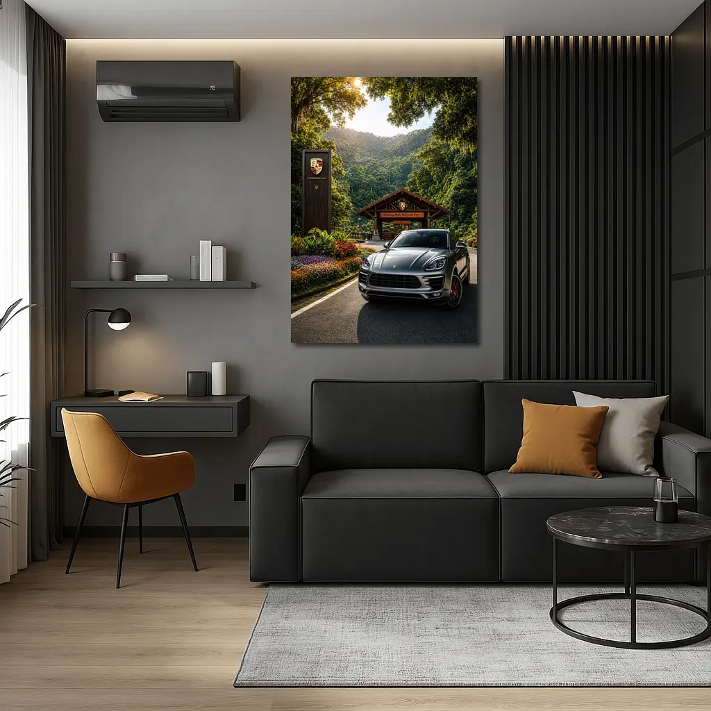 Porsche Macan Parked at Tropical National Park – Wall Art