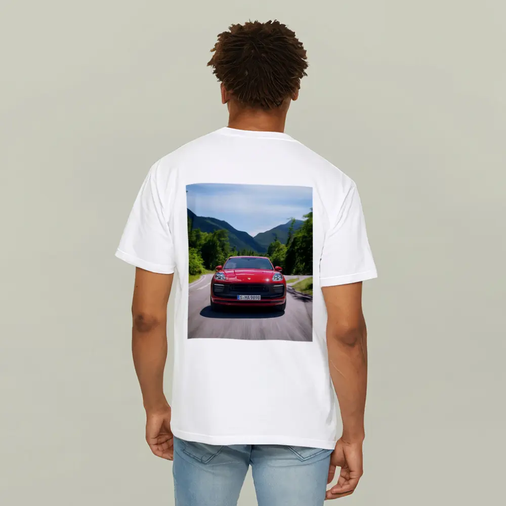 Red Porsche Macan GTS Mountain Road Drive – T-Shirts