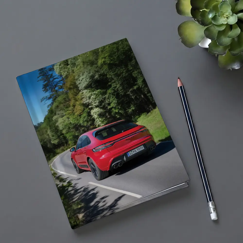 Porsche Macan GTS Red On Forest Road – Notebooks