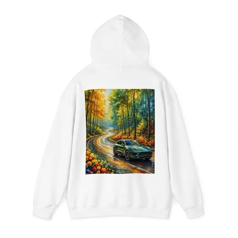Porsche Macan Green Impressionist Forest Road – Hoodies