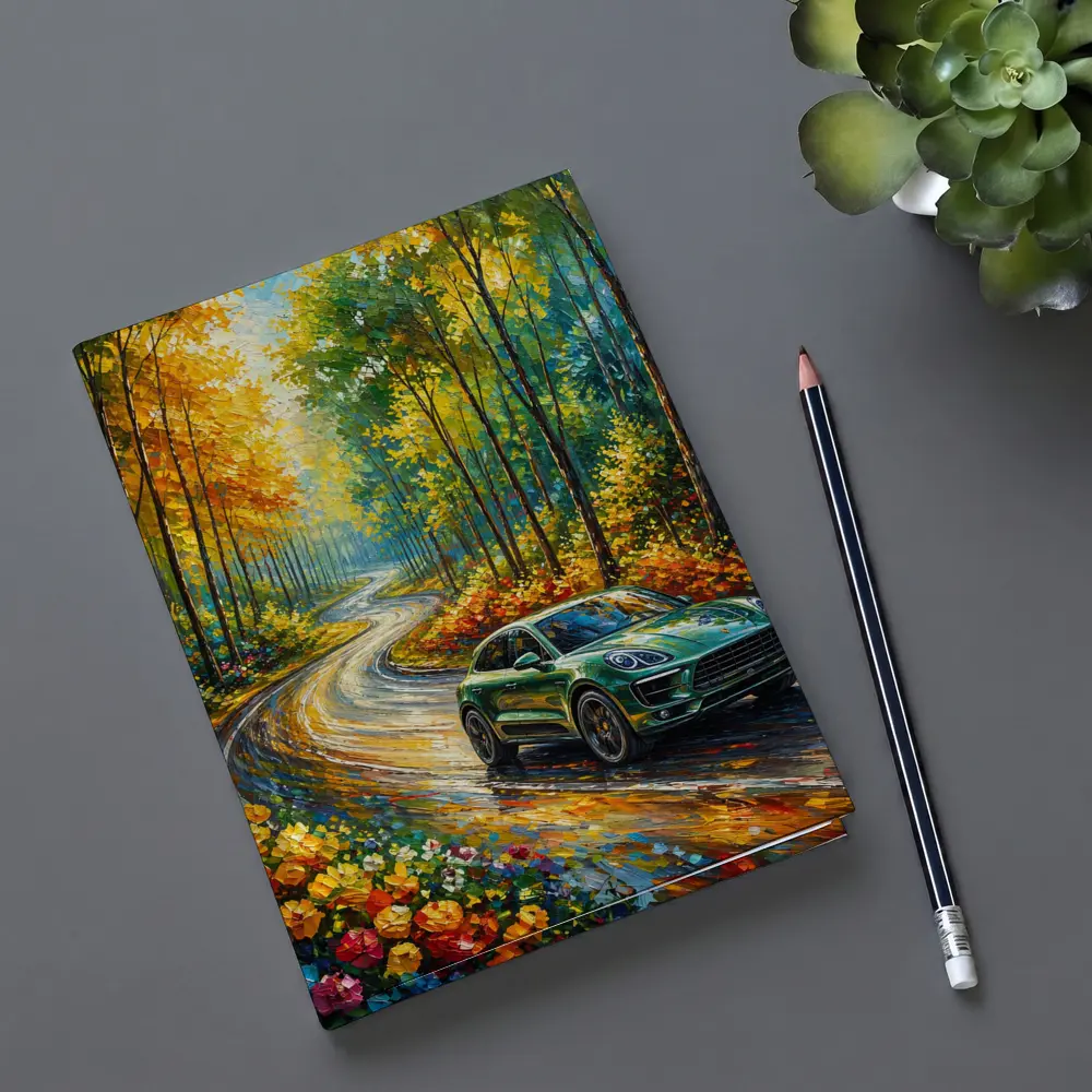 Porsche Macan Green Impressionist Forest Road – Notebooks