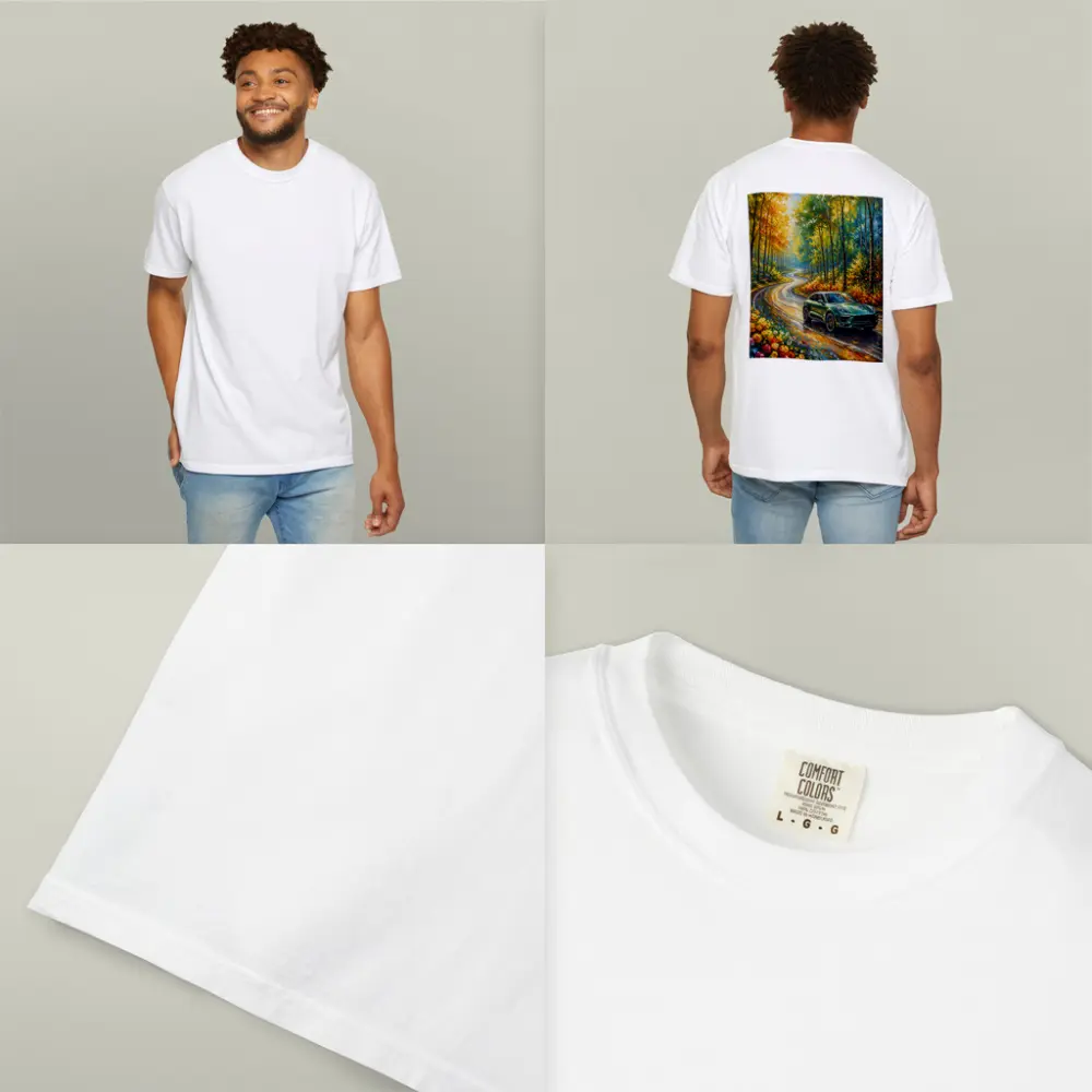 Porsche Macan Green Impressionist Forest Road – T-Shirts