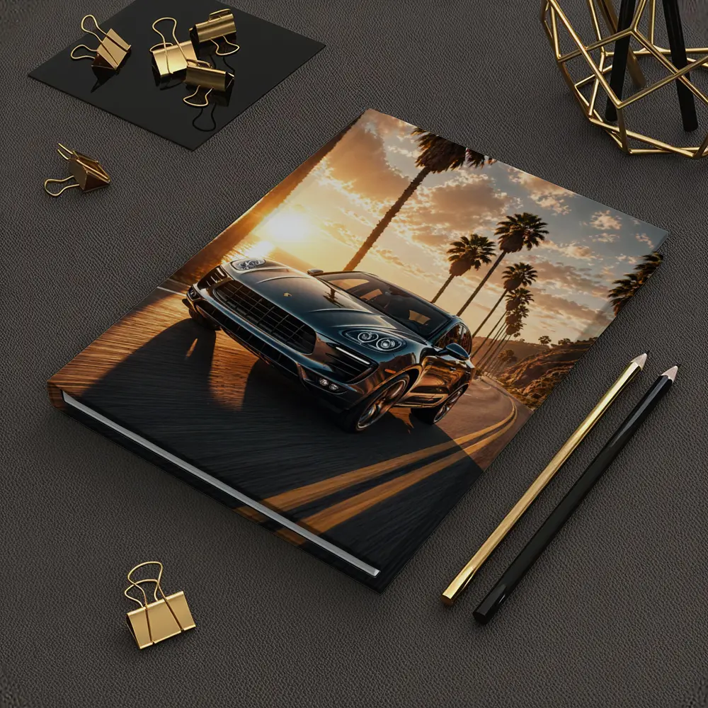 Porsche Macan Driving Coastal Road Sunset – Notebooks