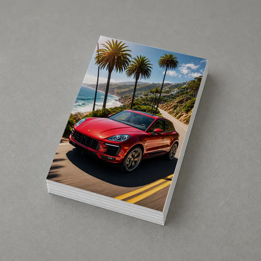 Red Porsche Macan On Coastal Highway – Postcards