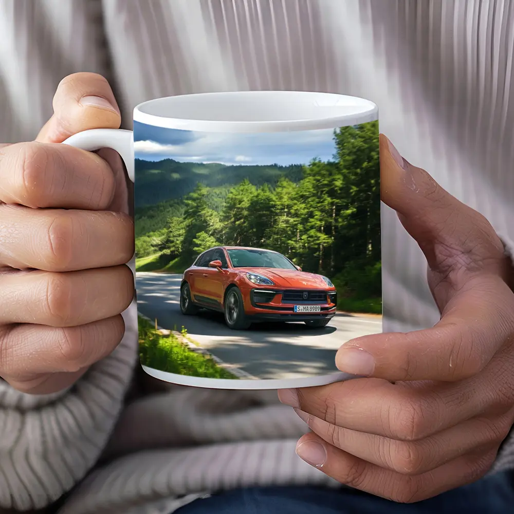 Porsche Macan S Orange Forest Road Drive – Mugs