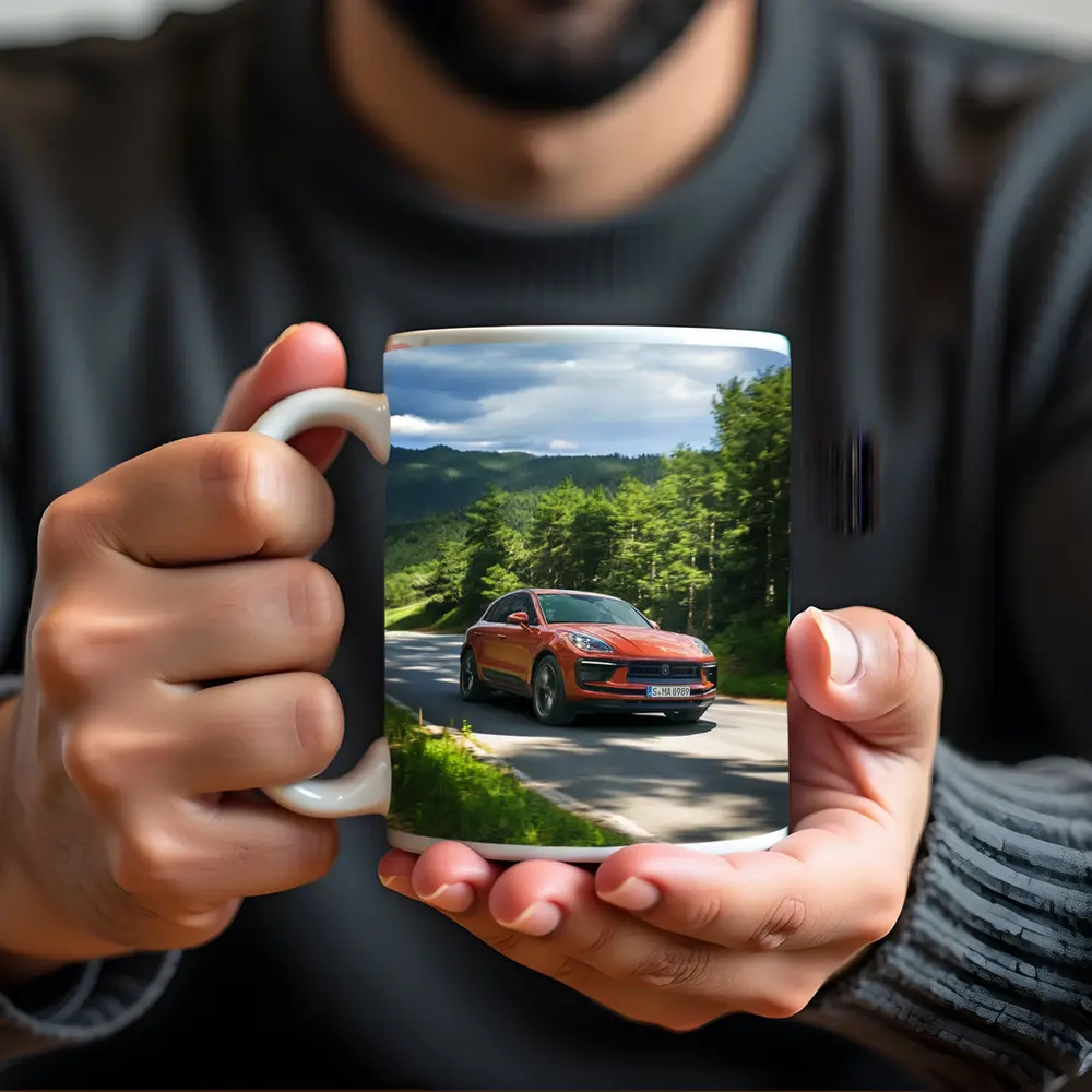 Porsche Macan S Orange Forest Road Drive – Mugs