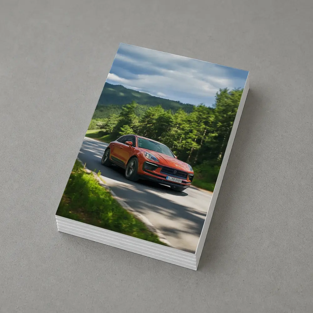 Porsche Macan S Orange Forest Road Drive – Postcards