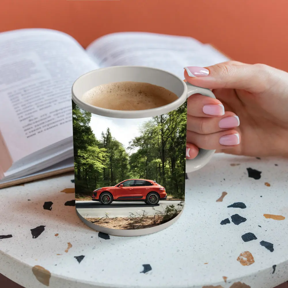 Porsche Macan S Red Forest Road – Mugs