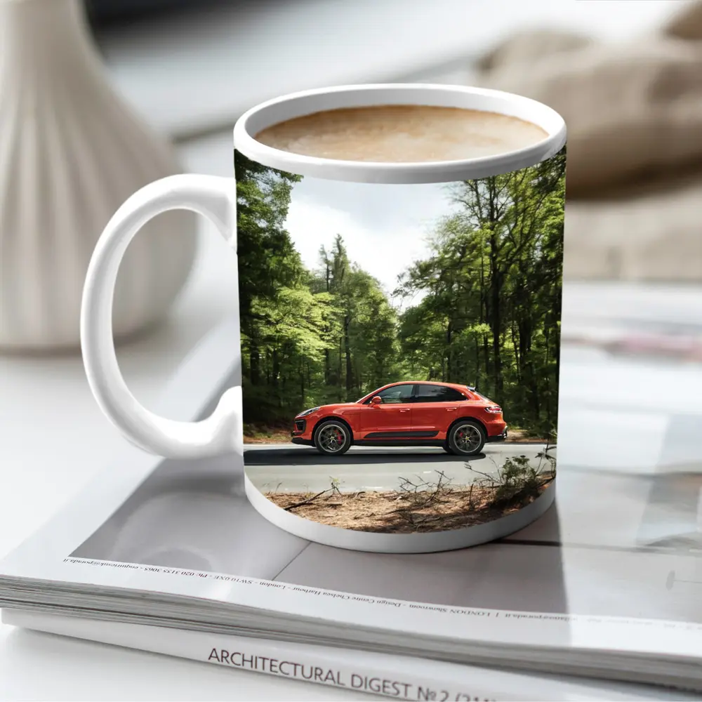 Porsche Macan S Red Forest Road – Mugs