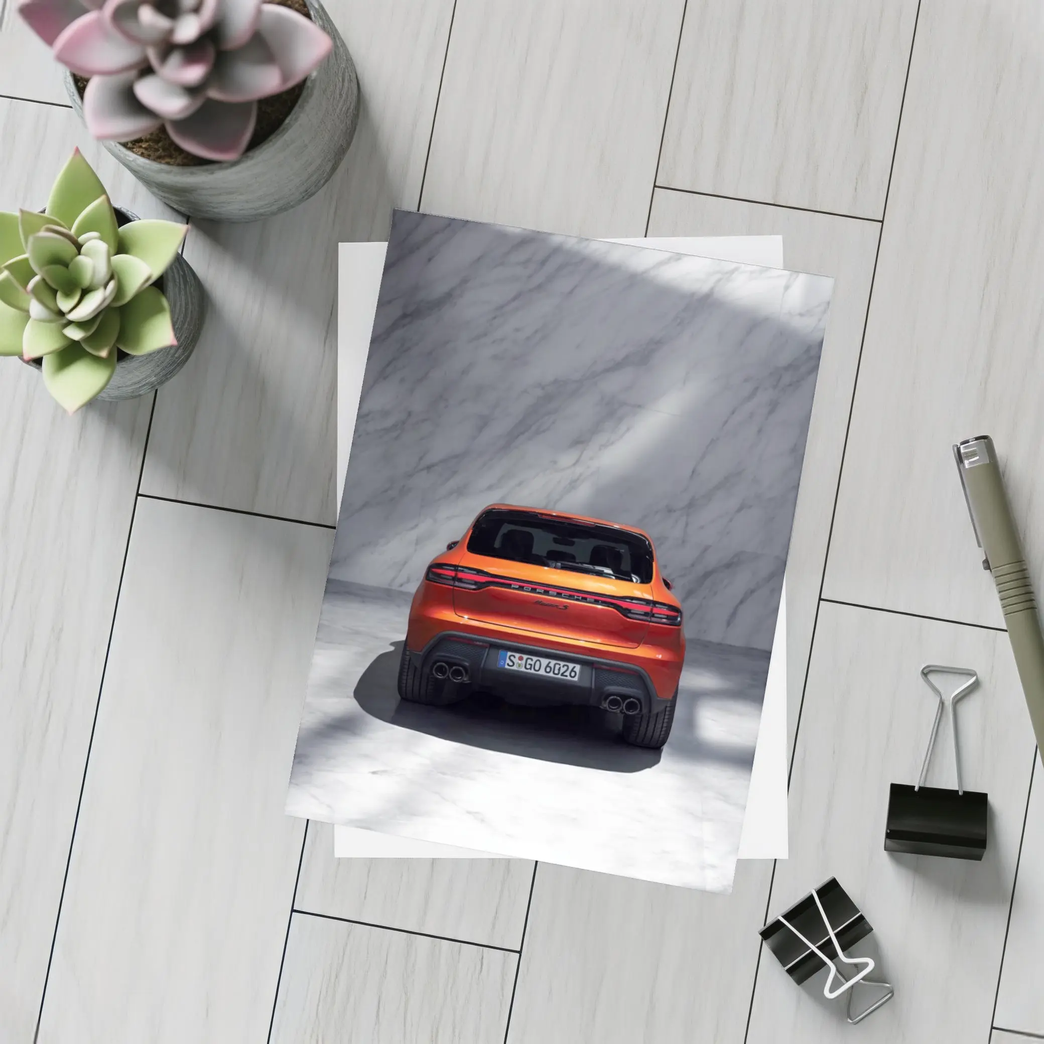 Porsche Macan S Rear Marble Wall – Postcards