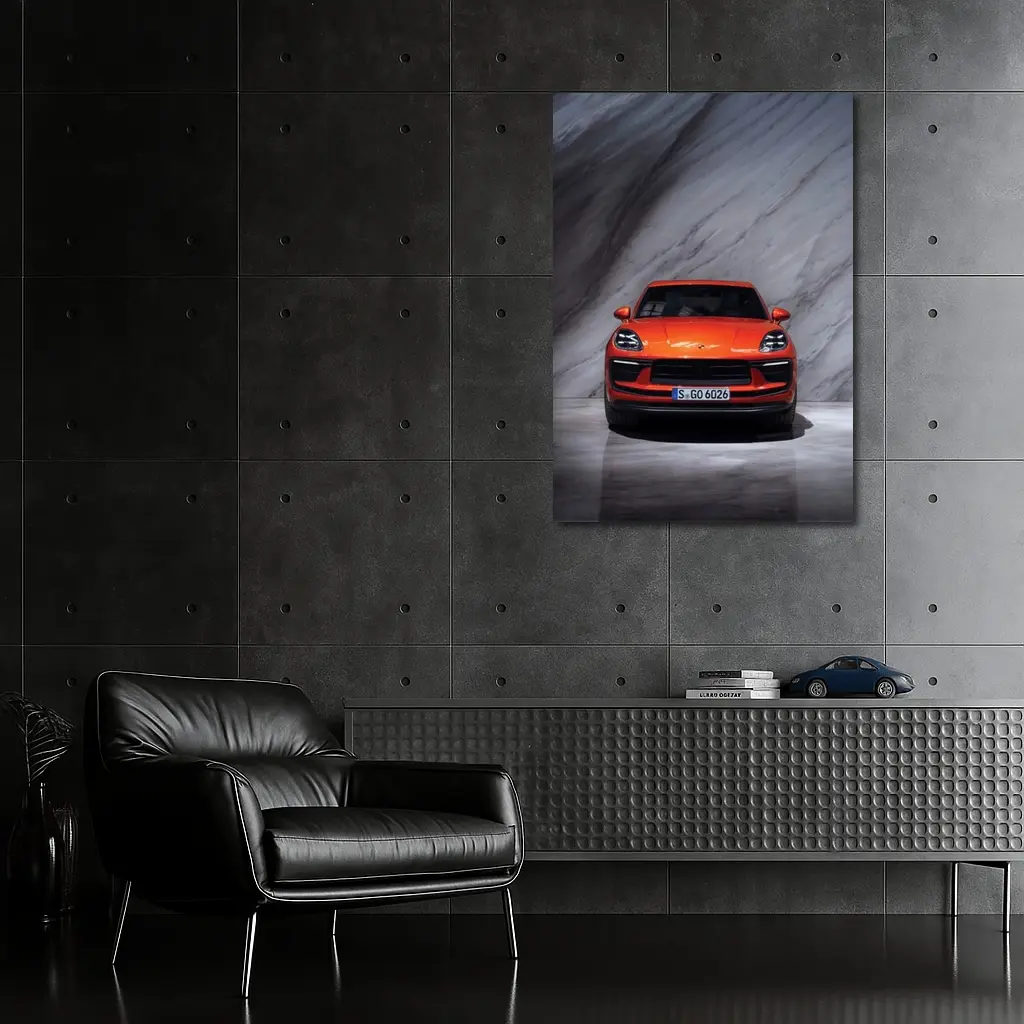 Porsche Macan S Orange Marble Studio – Wall Art