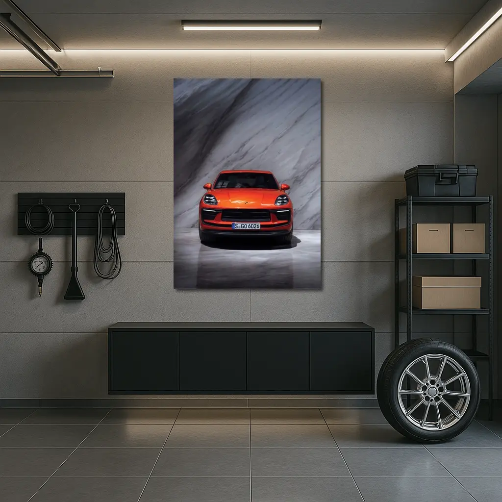 Porsche Macan S Orange Marble Studio – Wall Art