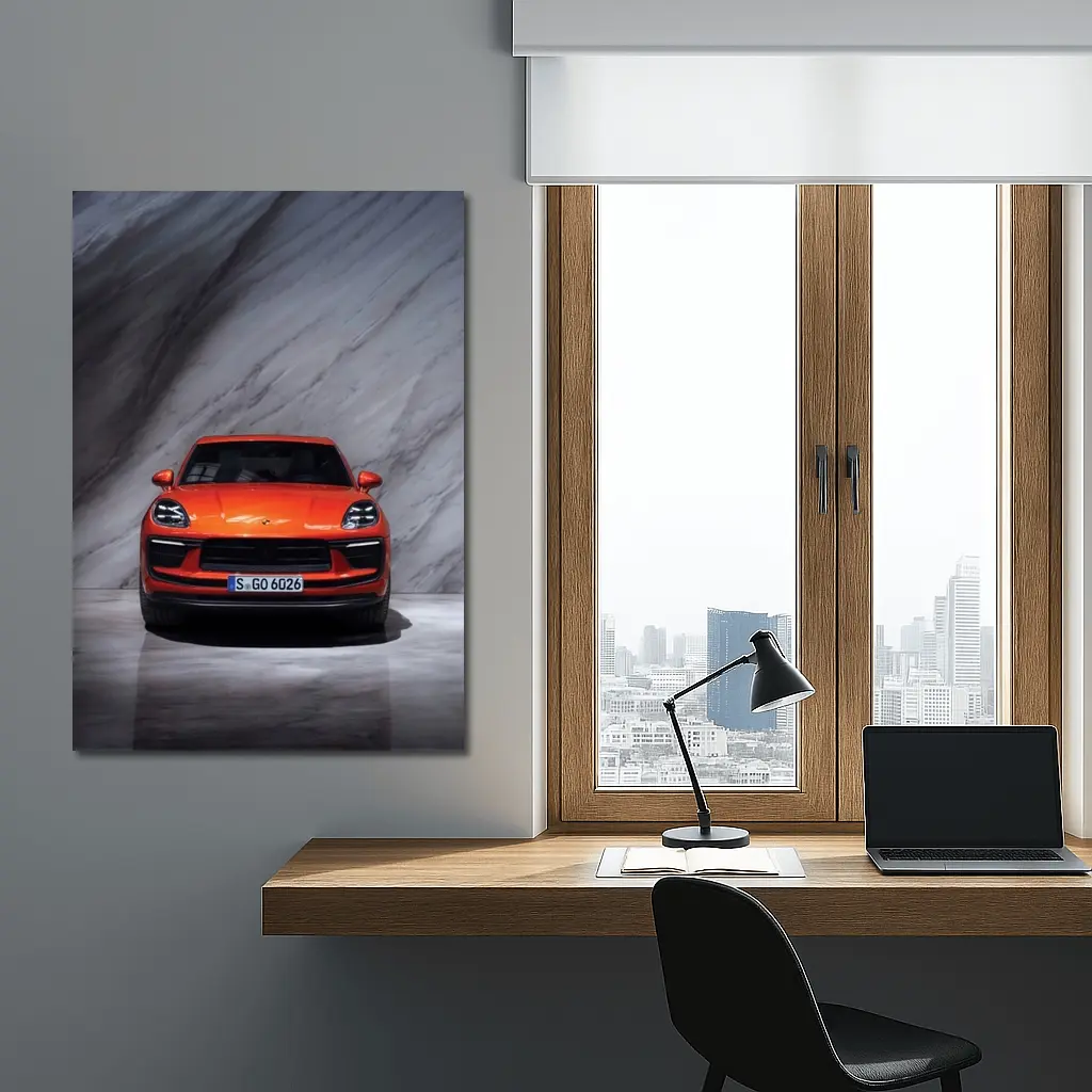 Porsche Macan S Orange Marble Studio – Wall Art