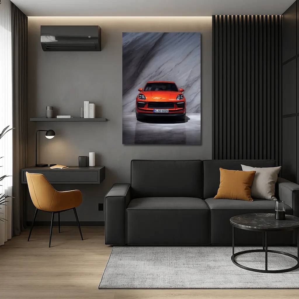 Porsche Macan S Orange Marble Studio – Wall Art