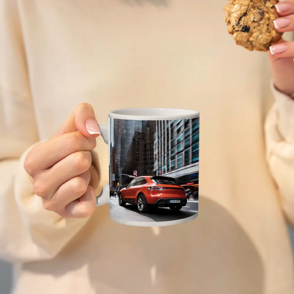 Porsche Macan S Orange City Street – Mugs