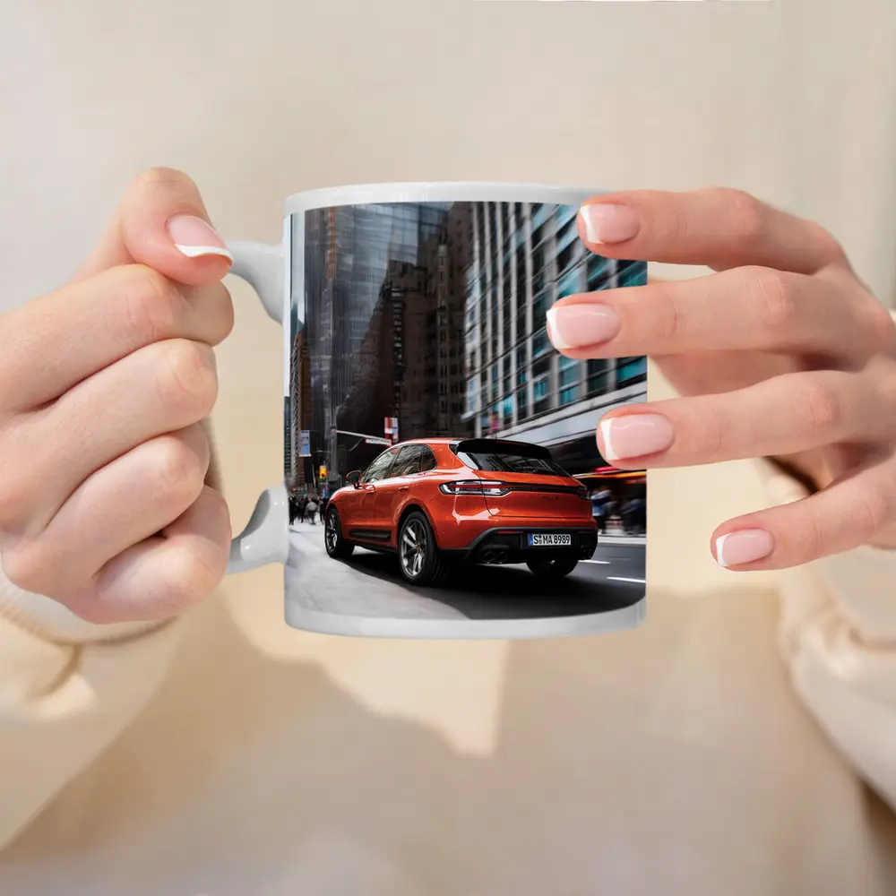Porsche Macan S Orange City Street – Mugs