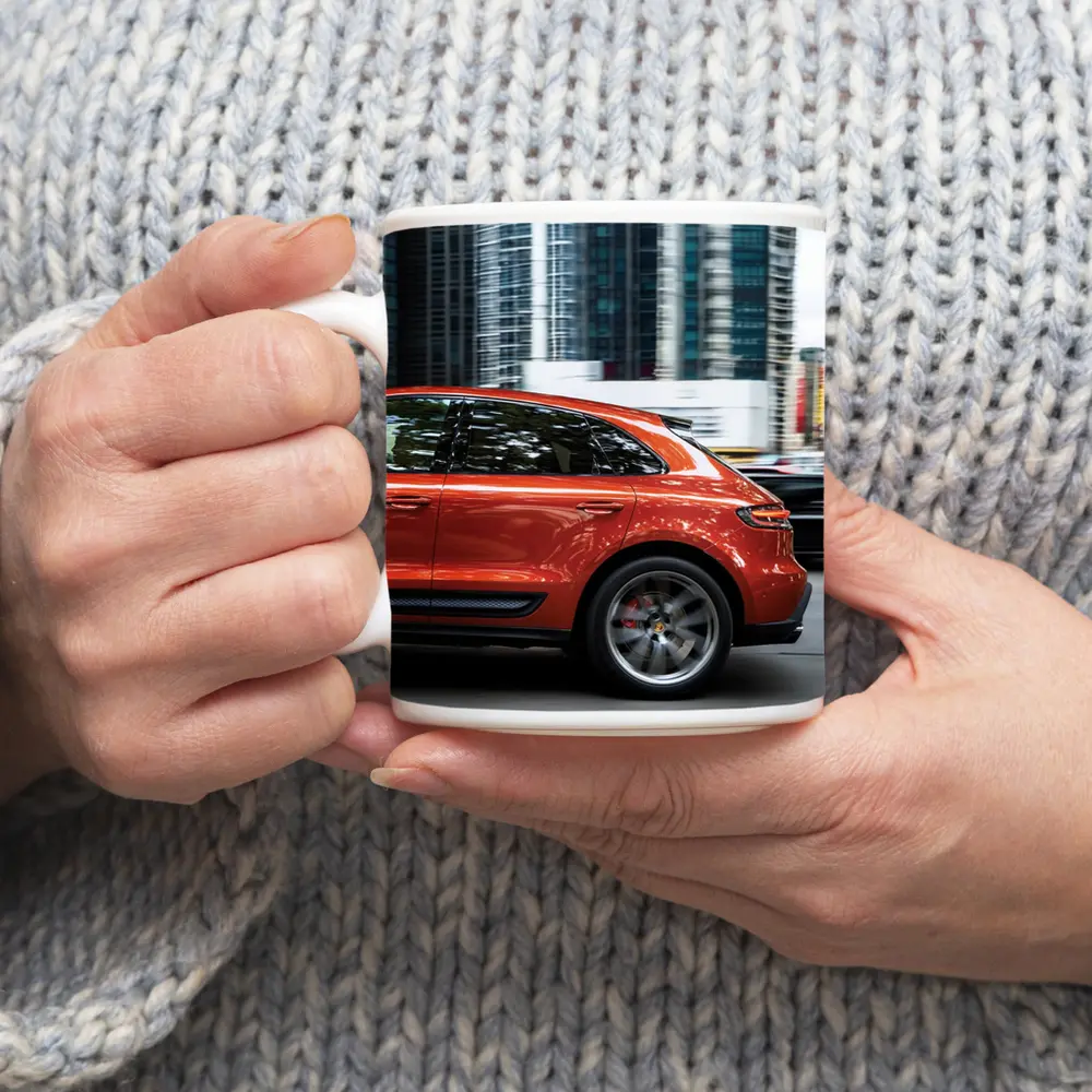 Porsche Macan S Orange City Skyscrapers – Mugs