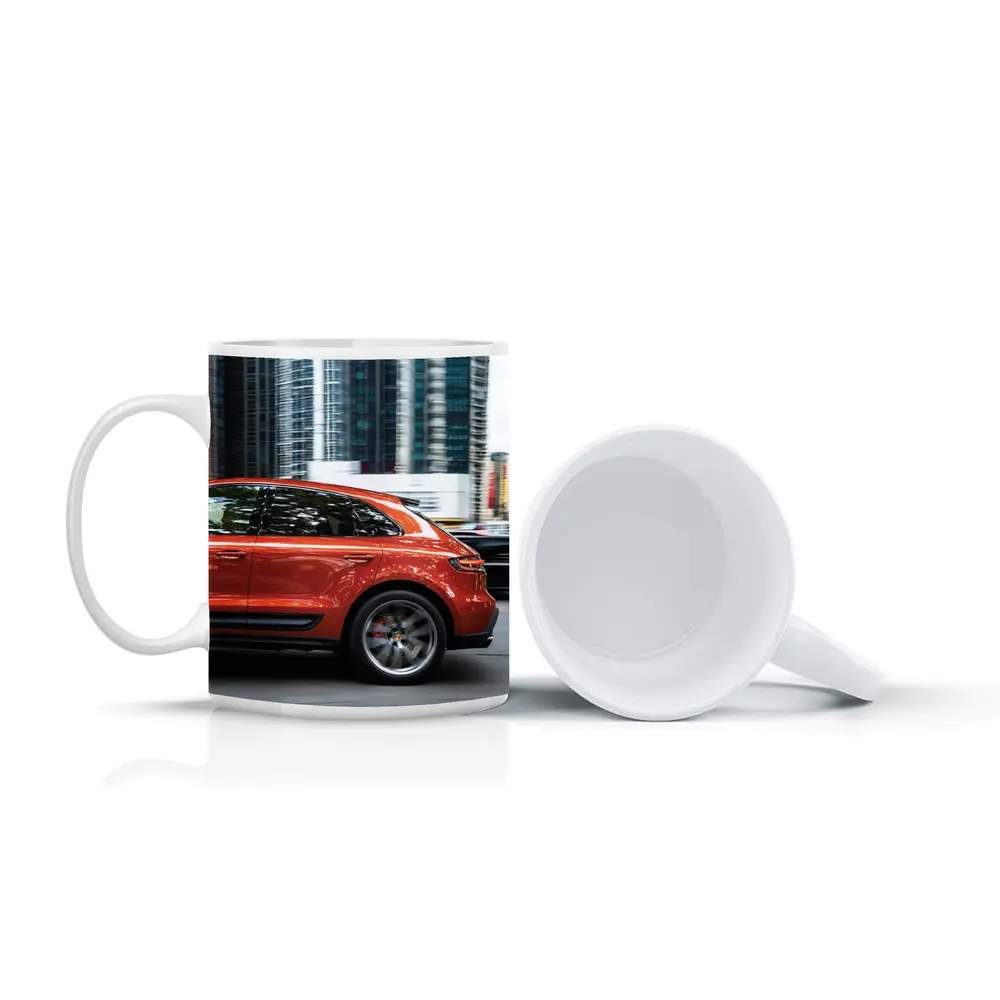 Porsche Macan S Orange City Skyscrapers – Mugs