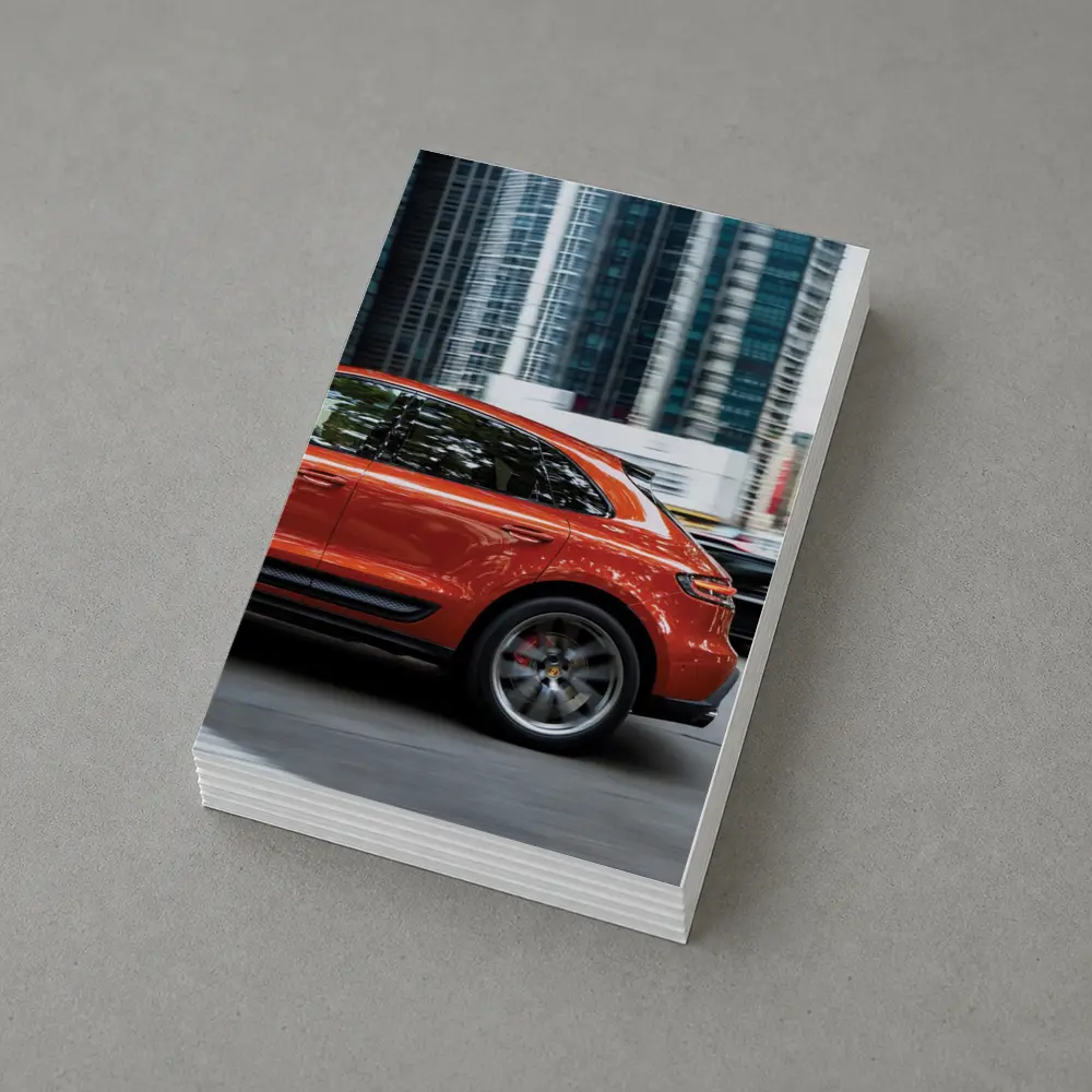 Porsche Macan S Orange City Skyscrapers – Postcards