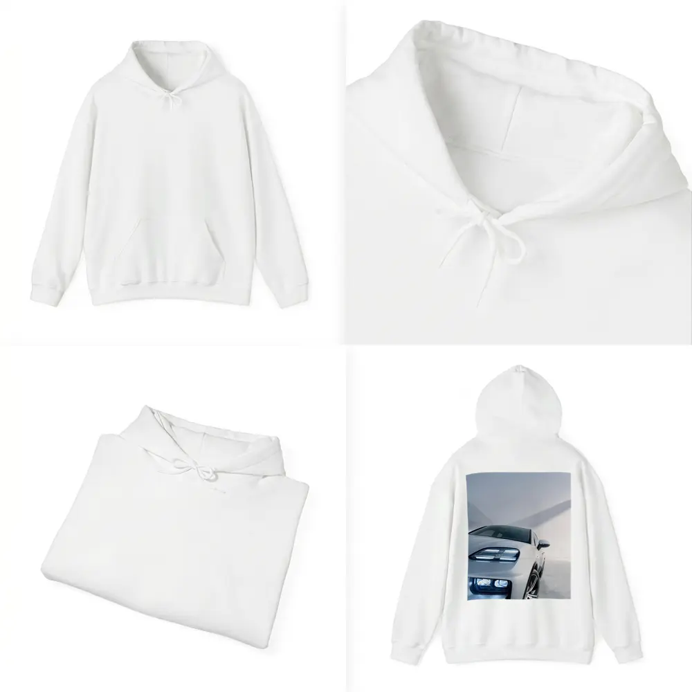 Porsche Macan White Minimal Studio Setting – Hoodies