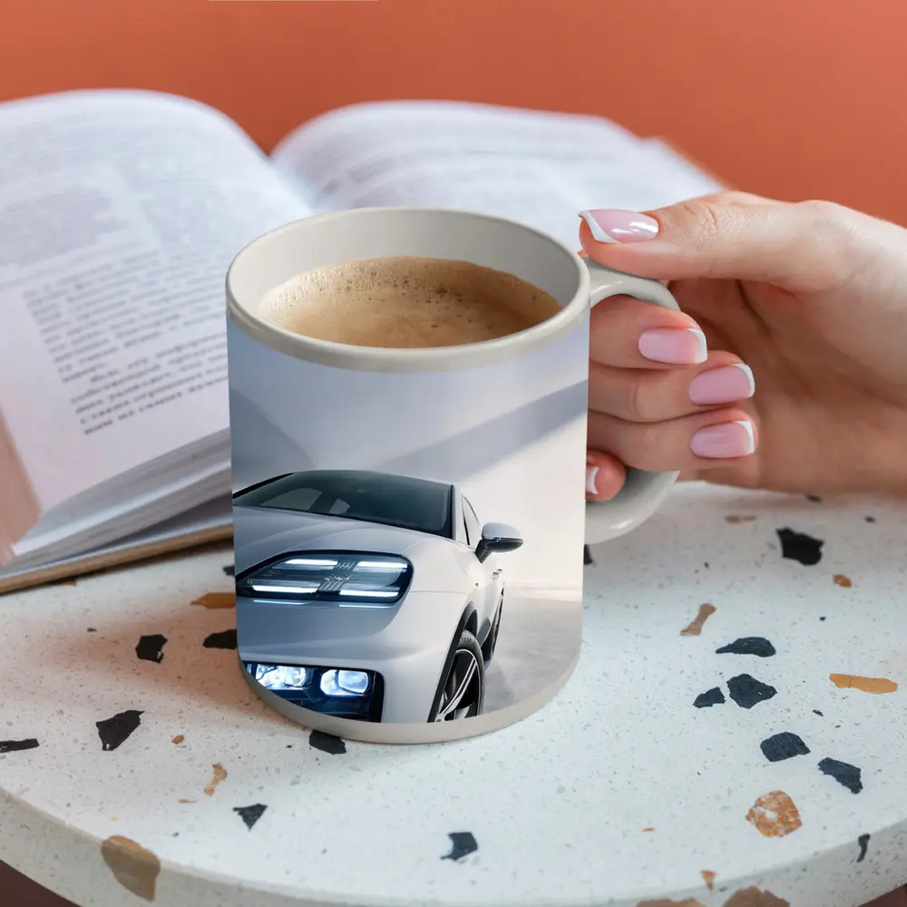 Porsche Macan White Minimal Studio Setting – Mugs