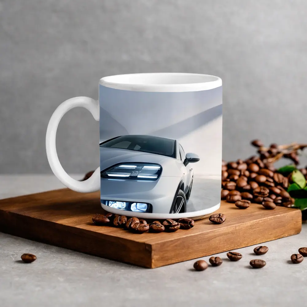 Porsche Macan White Minimal Studio Setting – Mugs