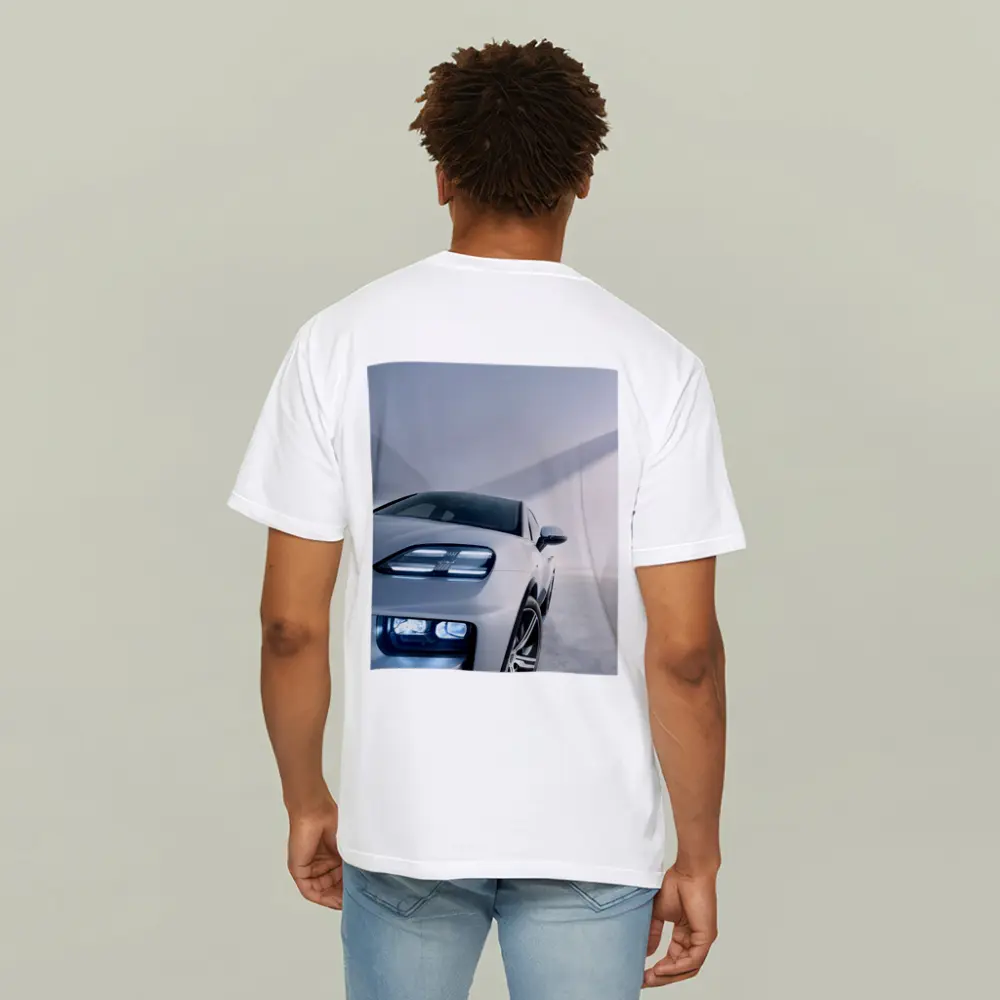 Porsche Macan White Minimal Studio Setting – T-Shirts