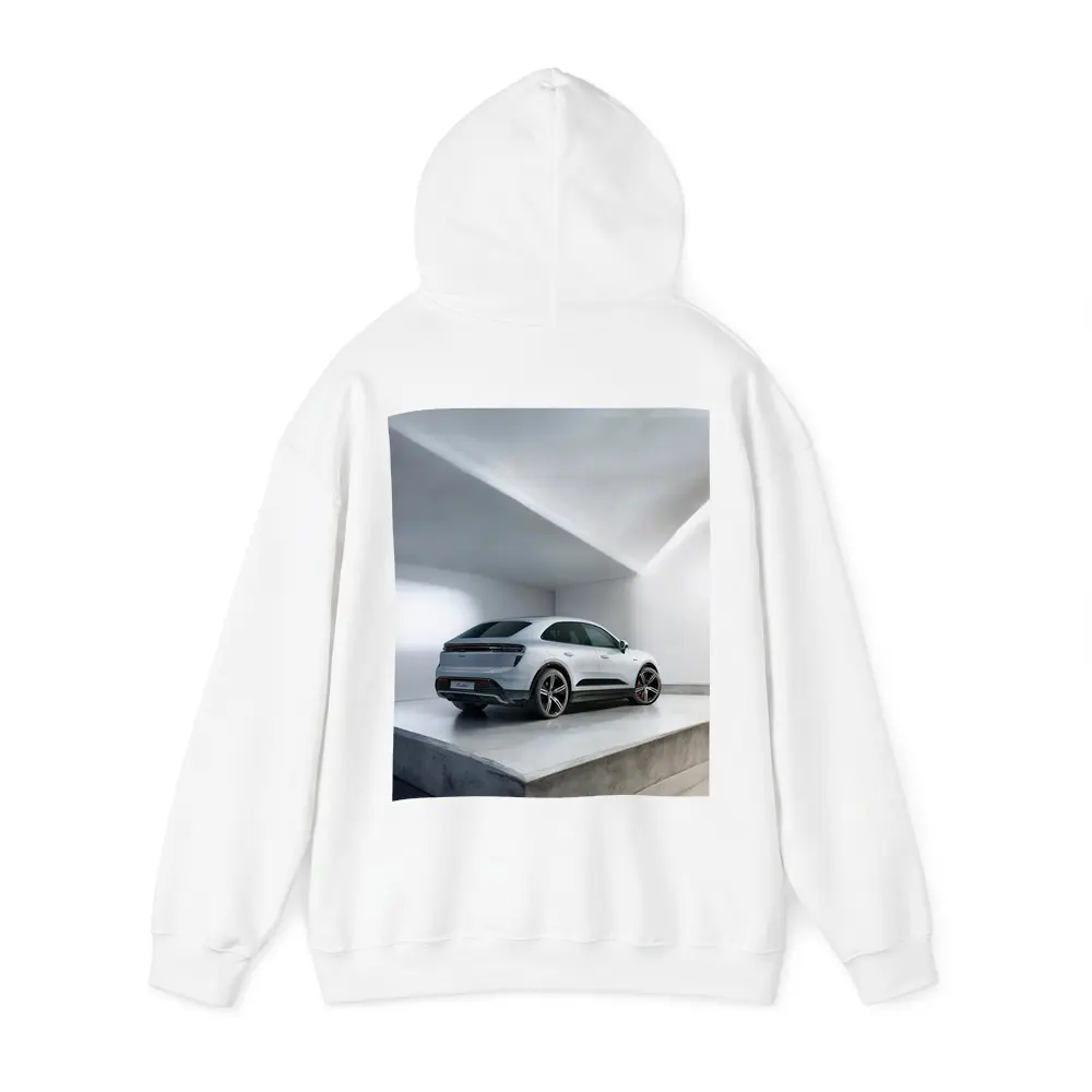 Porsche Macan Turbo White Studio Garage – Hoodies