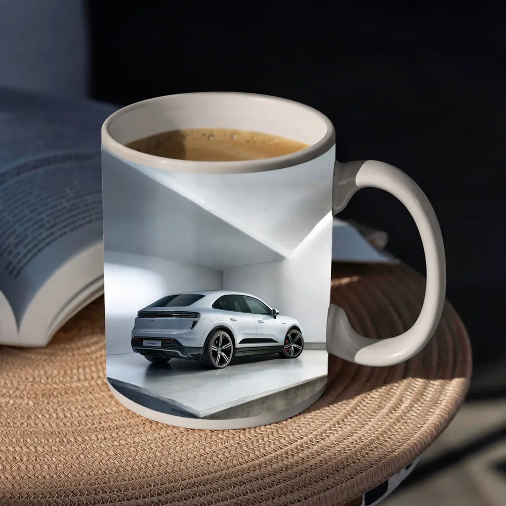 Porsche Macan Turbo White Studio Garage – Mugs