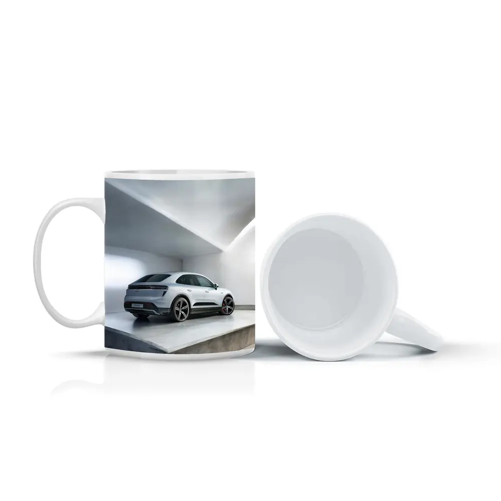 Porsche Macan Turbo White Studio Garage – Mugs