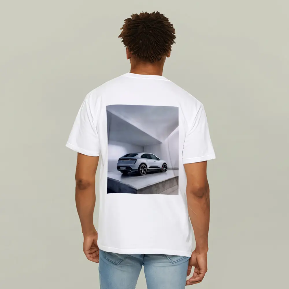 Porsche Macan Turbo White Studio Garage – T-Shirts
