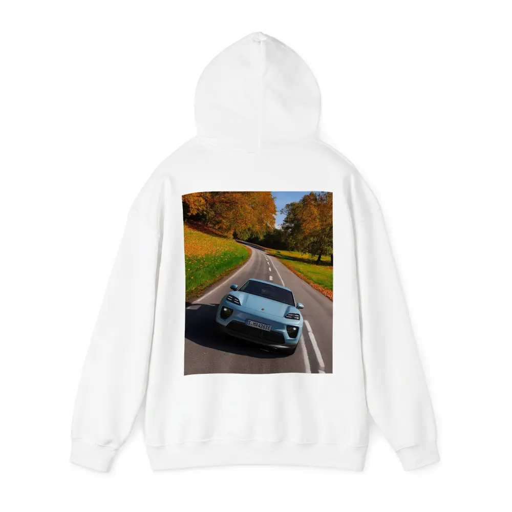 Porsche Macan Electric Blue Autumn Road Drive – Hoodies