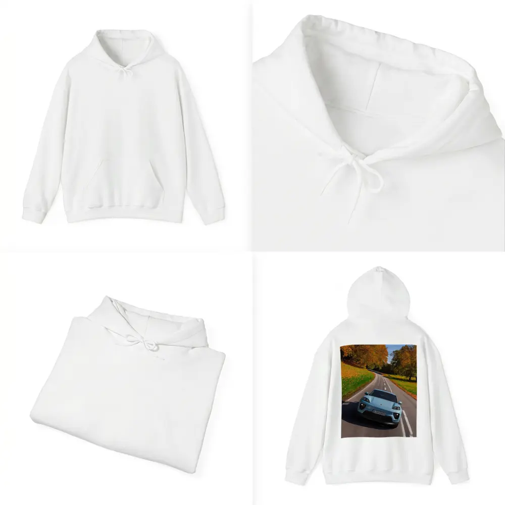 Porsche Macan Electric Blue Autumn Road Drive – Hoodies