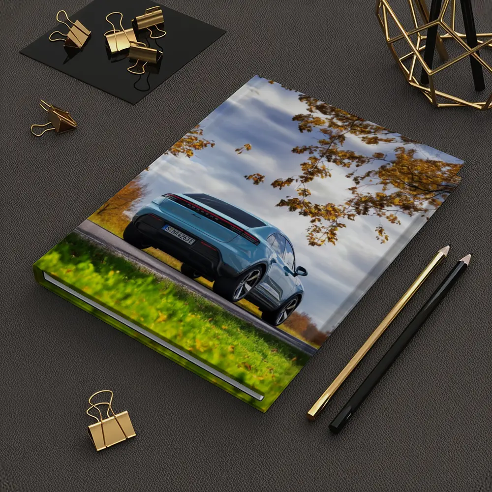 Porsche Macan Blue On Autumn Country Road – Notebooks