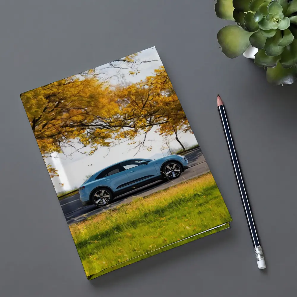Porsche Macan Blue Side Profile Autumn Trees – Notebooks