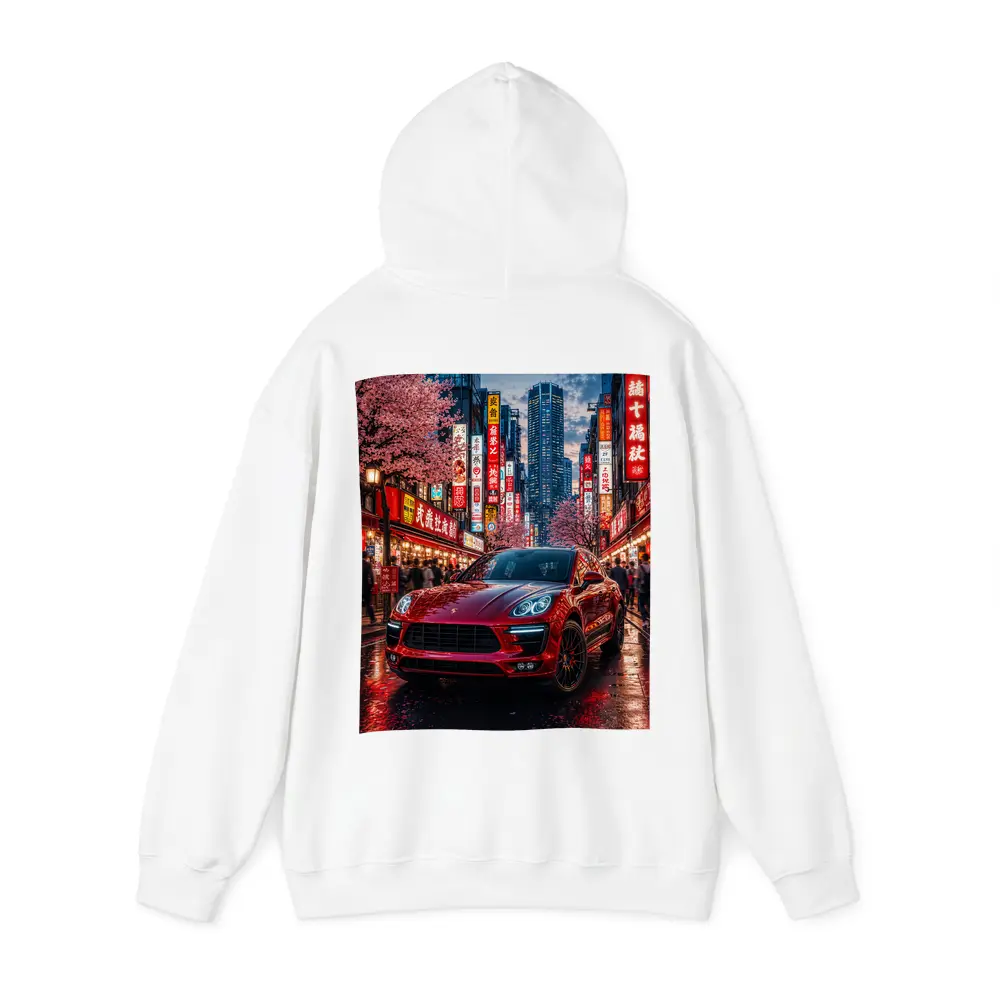 Porsche Macan Red Tokyo Night Street – Hoodies