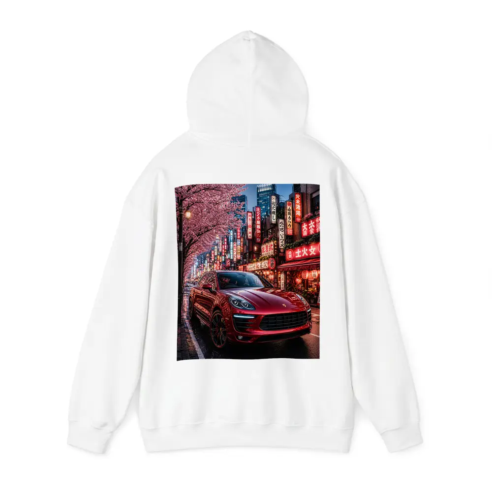 Red Porsche Macan Tokyo Cherry Blossom Street – Hoodies