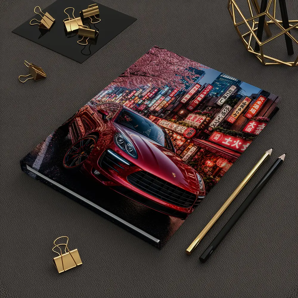 Red Porsche Macan Tokyo Cherry Blossom Street – Notebooks