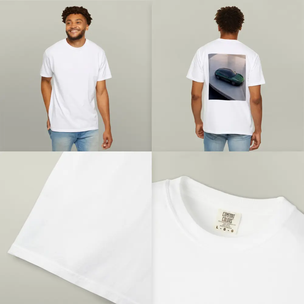 Green Porsche Taycan Sport Turismo Overhead View – T-Shirts