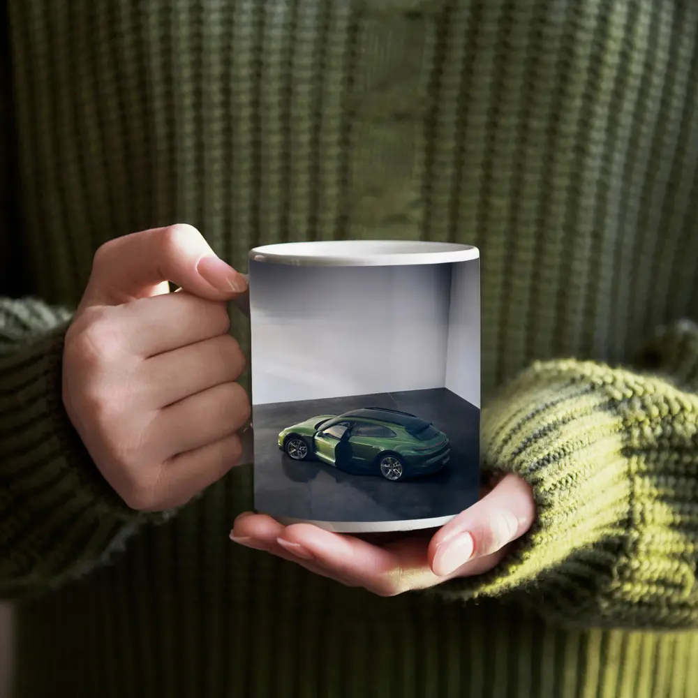 Porsche Macan Green Studio Overhead View – Mugs