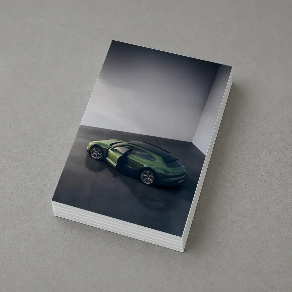 Porsche Macan Green Studio Overhead View – Postcards
