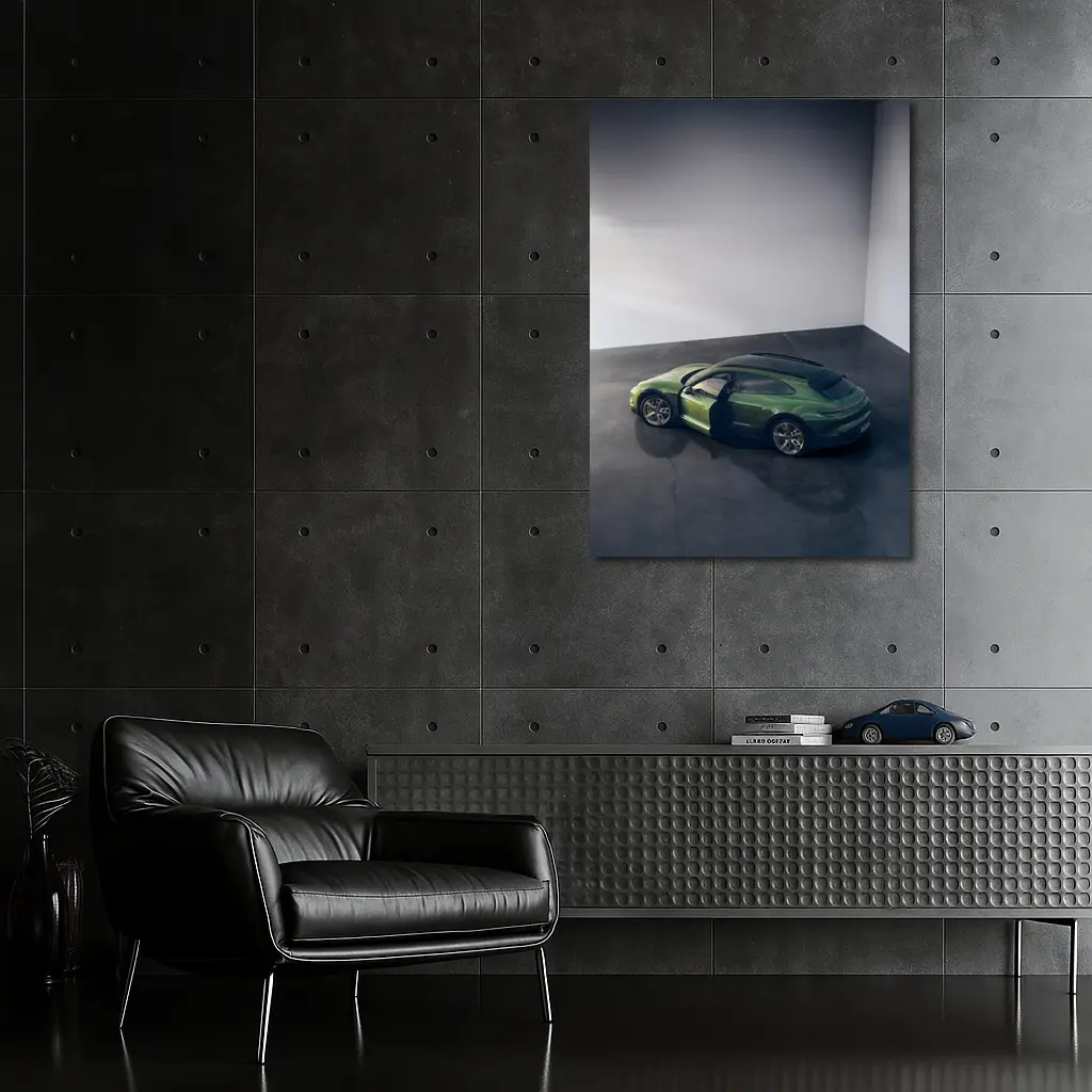 Porsche Macan Green Studio Overhead View – Wall Art