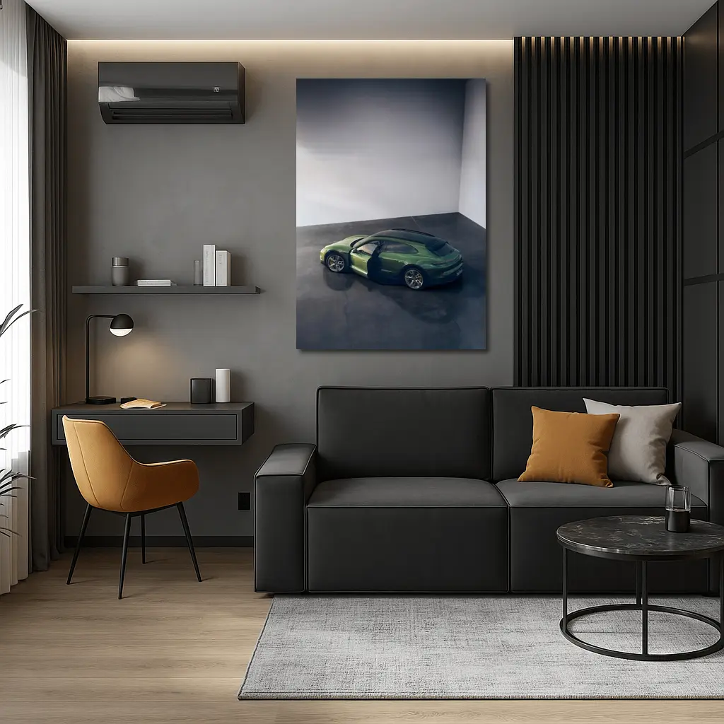 Porsche Macan Green Studio Overhead View – Wall Art