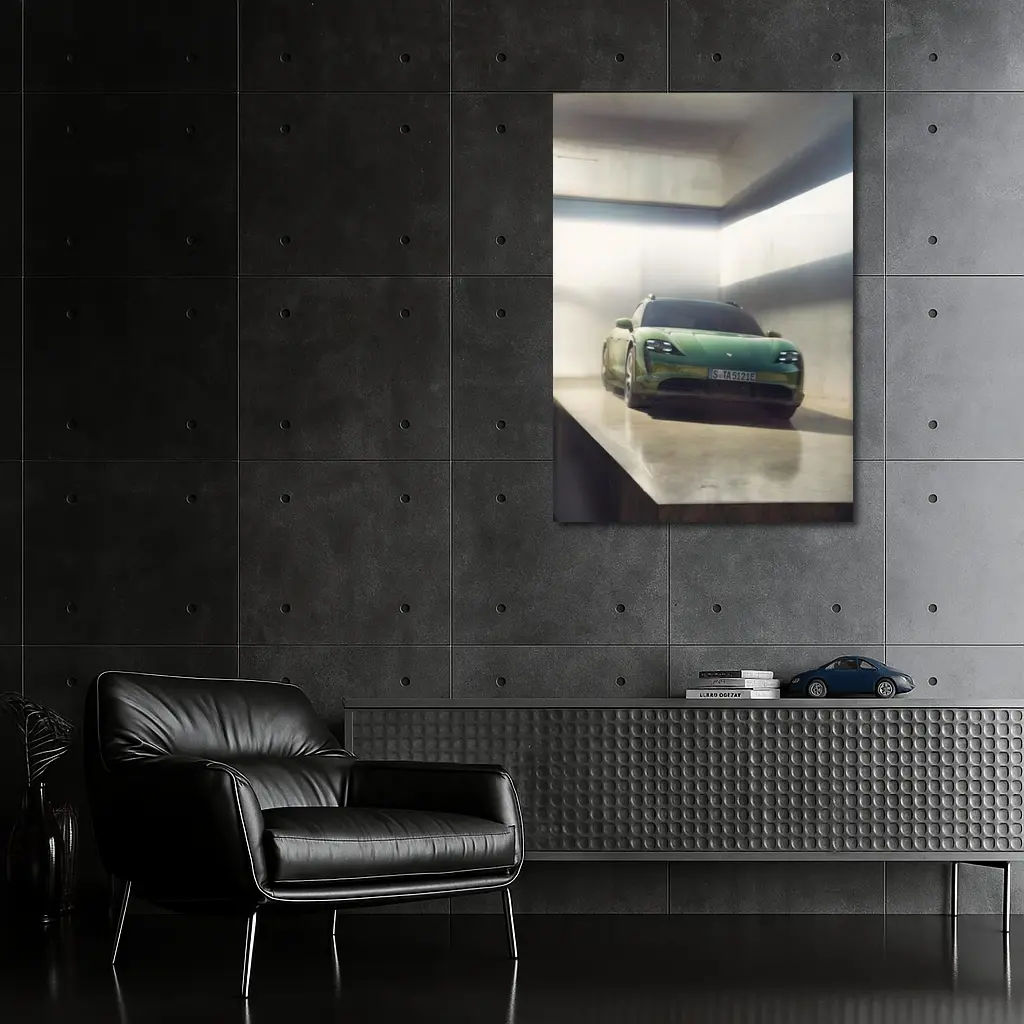Porsche Taycan Sport Turismo Green Garage – Wall Art