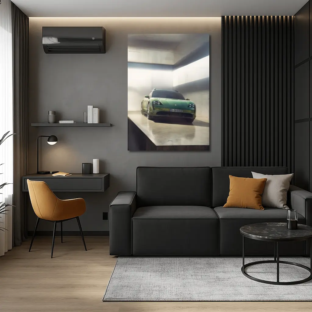 Porsche Taycan Sport Turismo Green Garage – Wall Art
